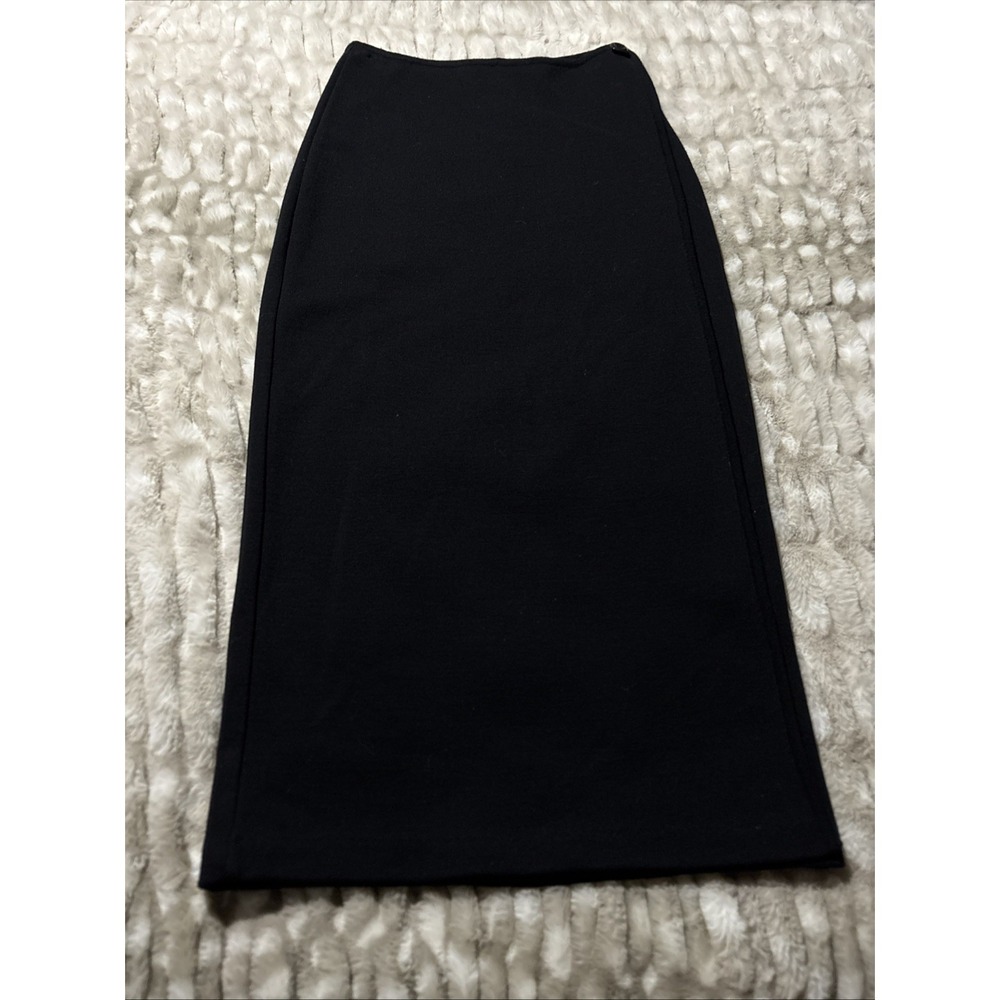 Vintage Peter Nygård Black 100% Wool Wrap Button Maxi Pencil Skirt Small 4-6